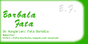 borbala fata business card
